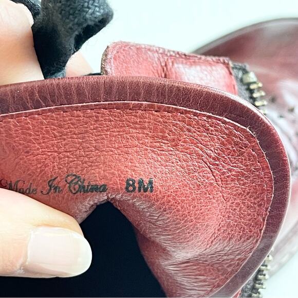 Donald J. Pliner Fashion Leather Sneakers High Tops Men's Shoes size 8 Burgundy - Picture 7 of 9